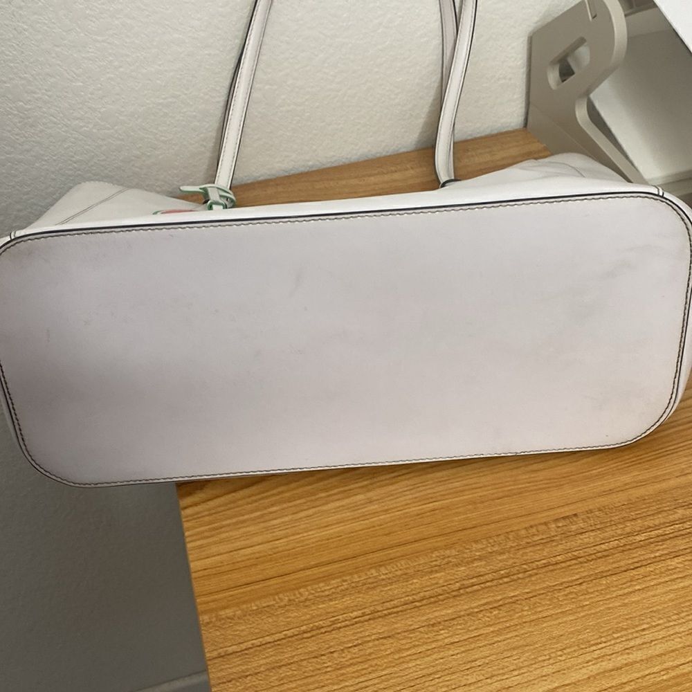 KATE SPADE White Leather Tote Bag Size 11” x 16” x 6” approximately - Picture 8 of 9